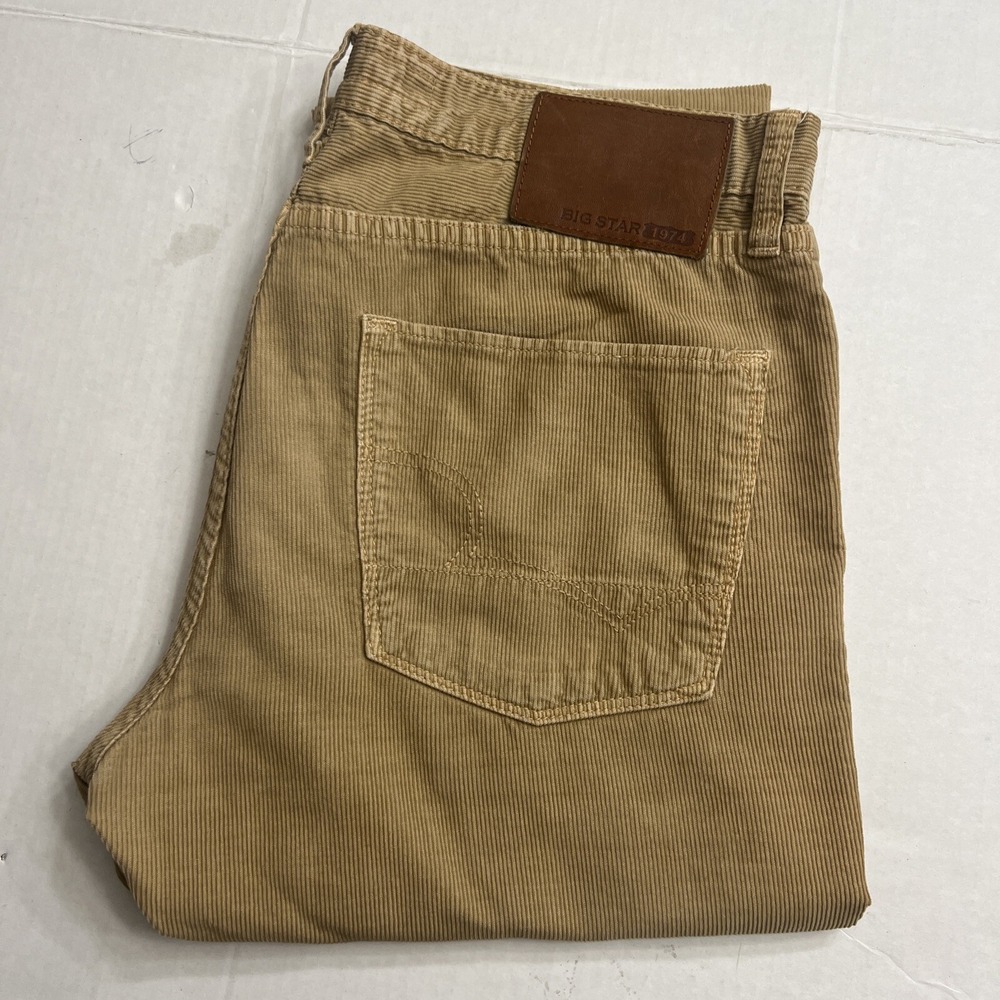 Big Star Mens "Division" Slim Fit Corduroy Pants Tan (33 x 30)